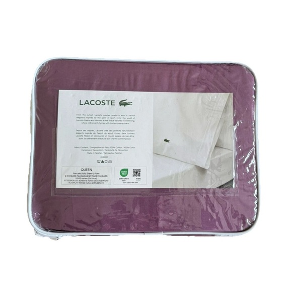Lacoste Queen Purple Sheet Set - Picture 2 of 5
